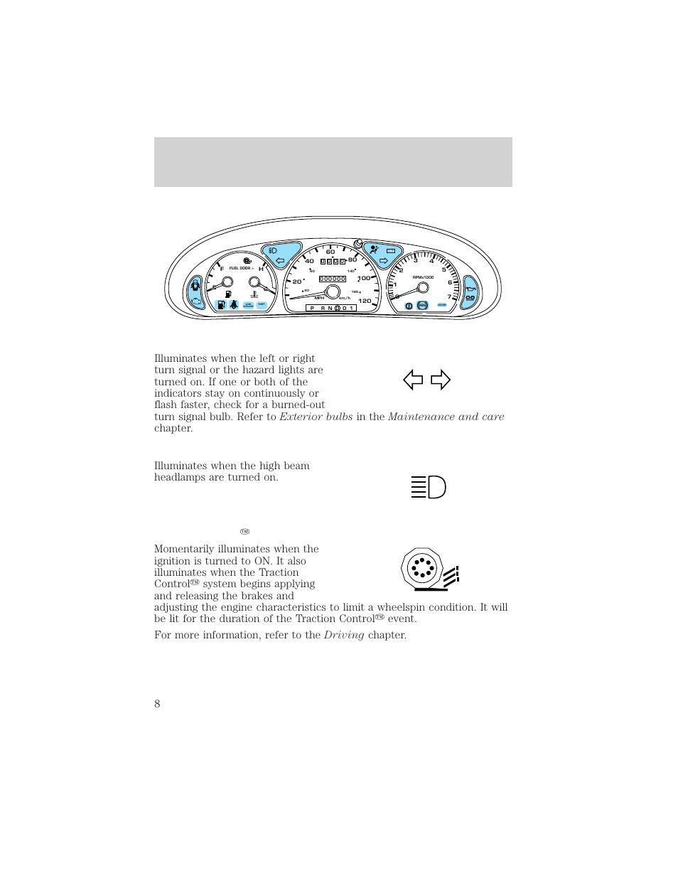 Instrumentation | FORD 2000 Taurus User Manual | Page 8 / 232