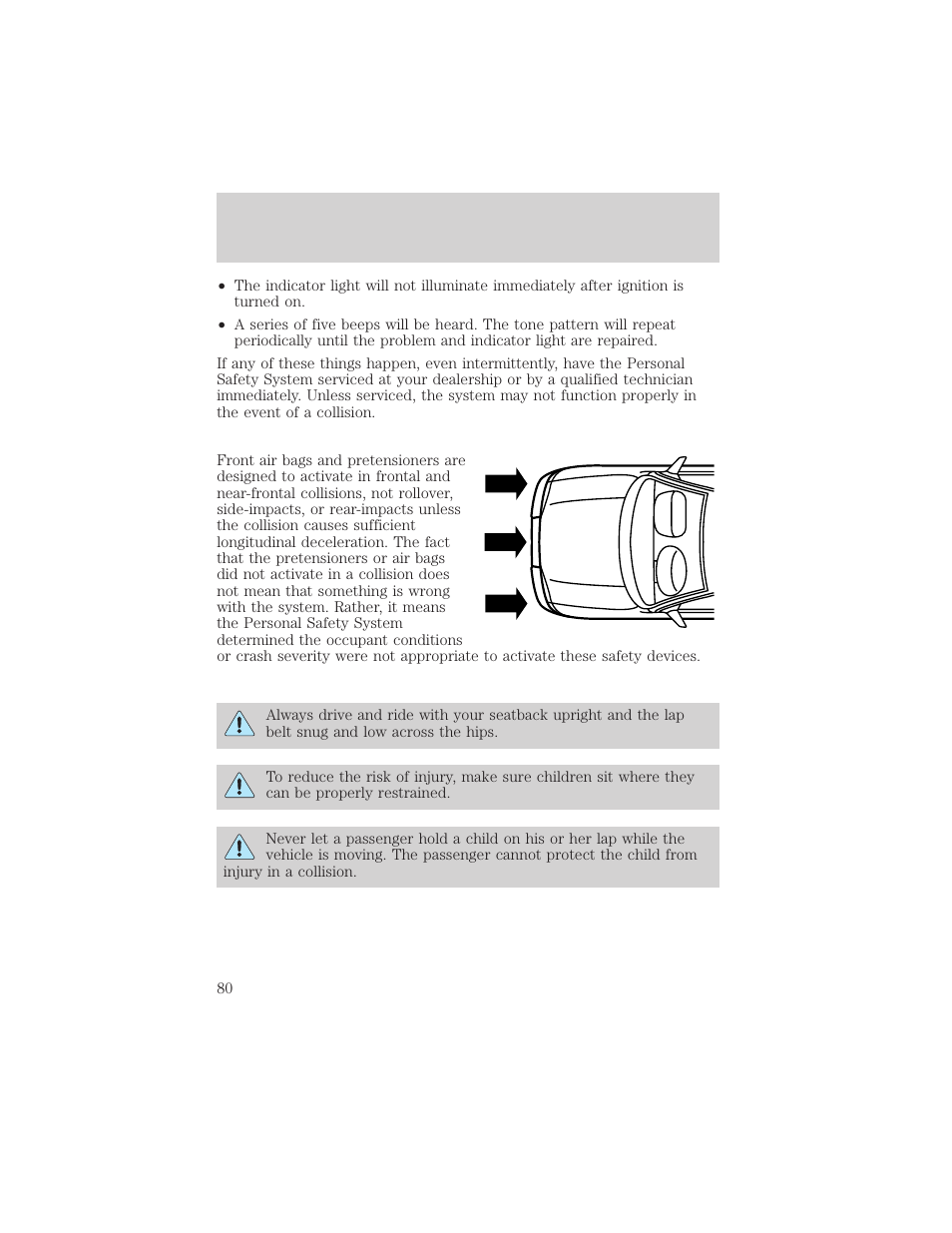 Seating and safety restraints | FORD 2000 Taurus User Manual | Page 80 / 232