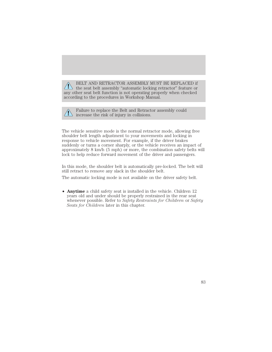 Seating and safety restraints | FORD 2000 Taurus User Manual | Page 83 / 232