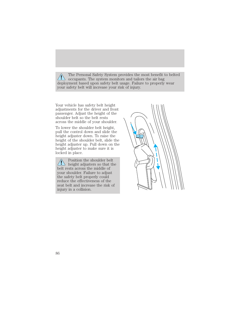 Seating and safety restraints | FORD 2000 Taurus User Manual | Page 86 / 232