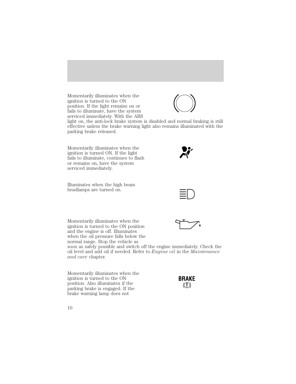 Instrumentation | FORD 2000 Windstar User Manual | Page 10 / 280