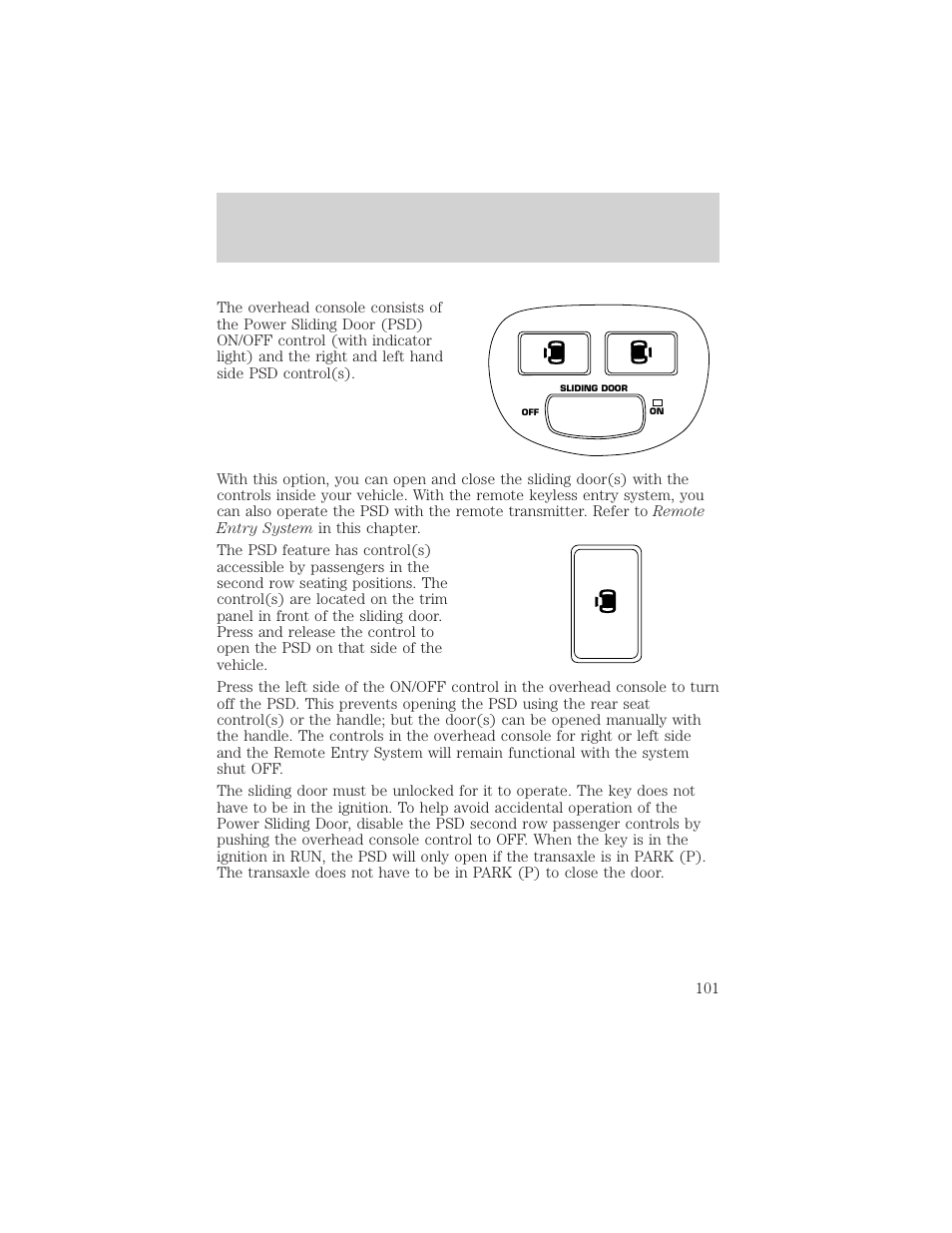 Controls and features | FORD 2000 Windstar User Manual | Page 101 / 280