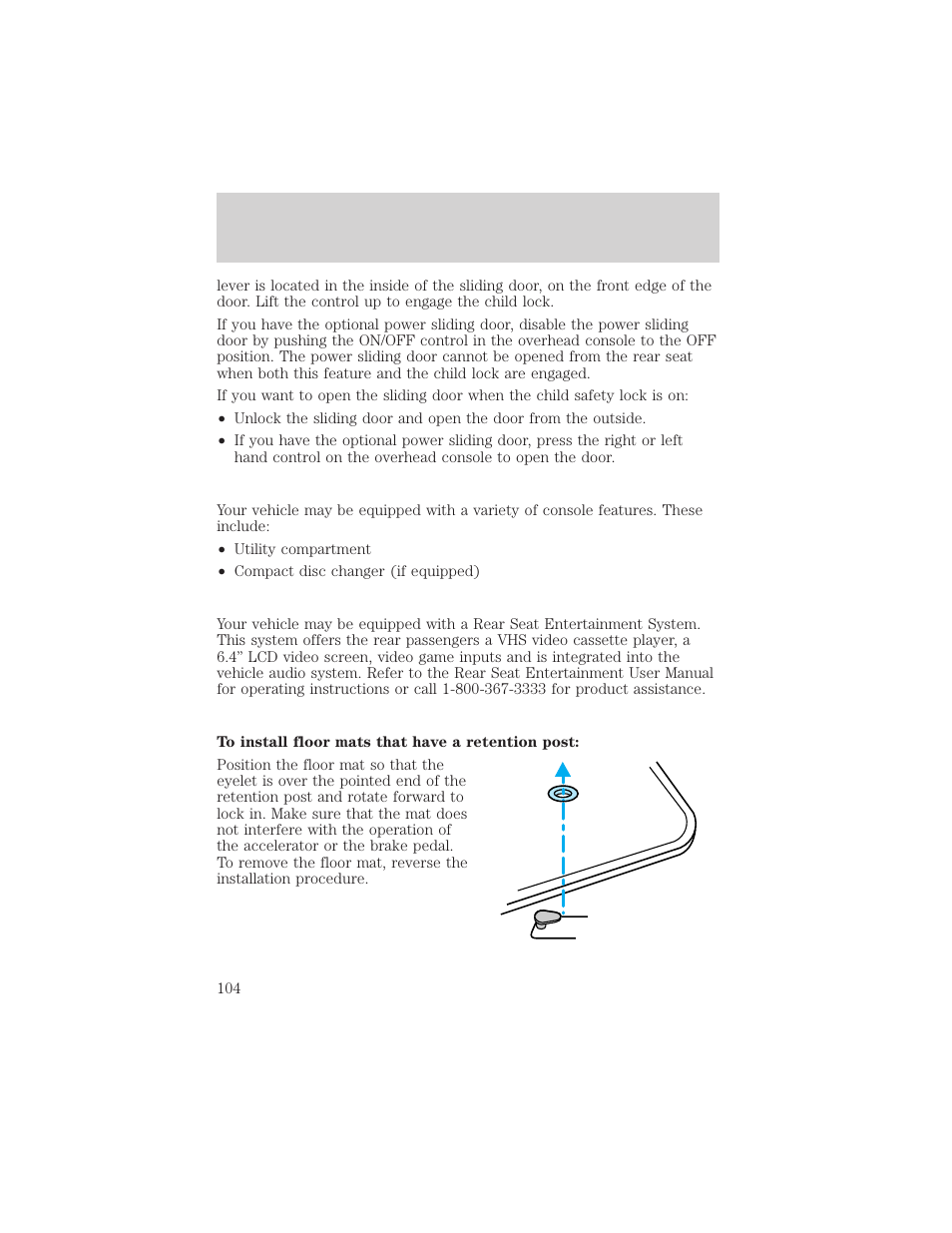 Controls and features | FORD 2000 Windstar User Manual | Page 104 / 280