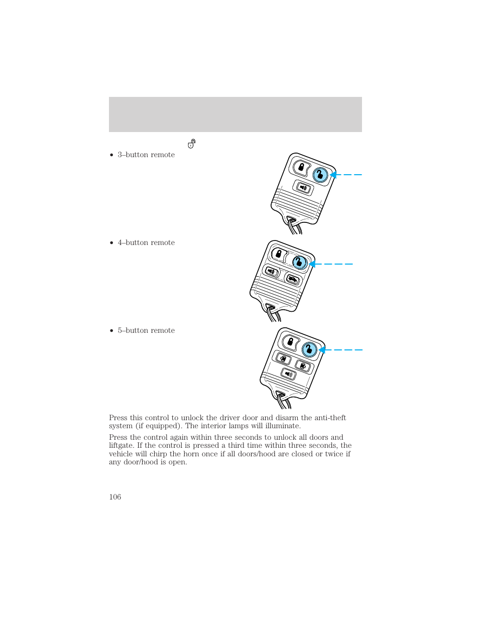 Controls and features | FORD 2000 Windstar User Manual | Page 106 / 280