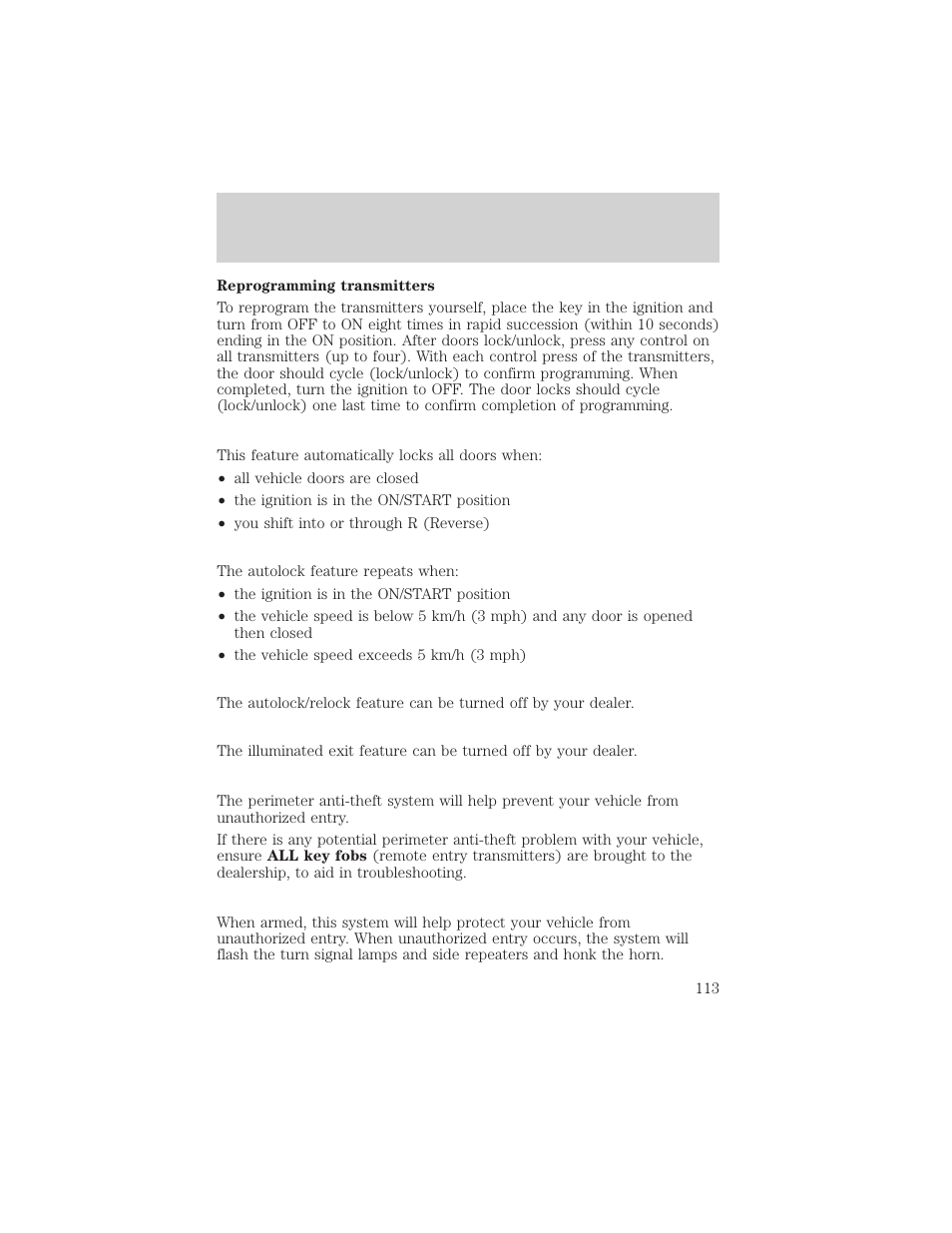 Controls and features | FORD 2000 Windstar User Manual | Page 113 / 280