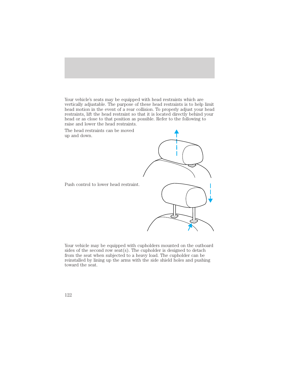 Seating and safety restraints | FORD 2000 Windstar User Manual | Page 122 / 280