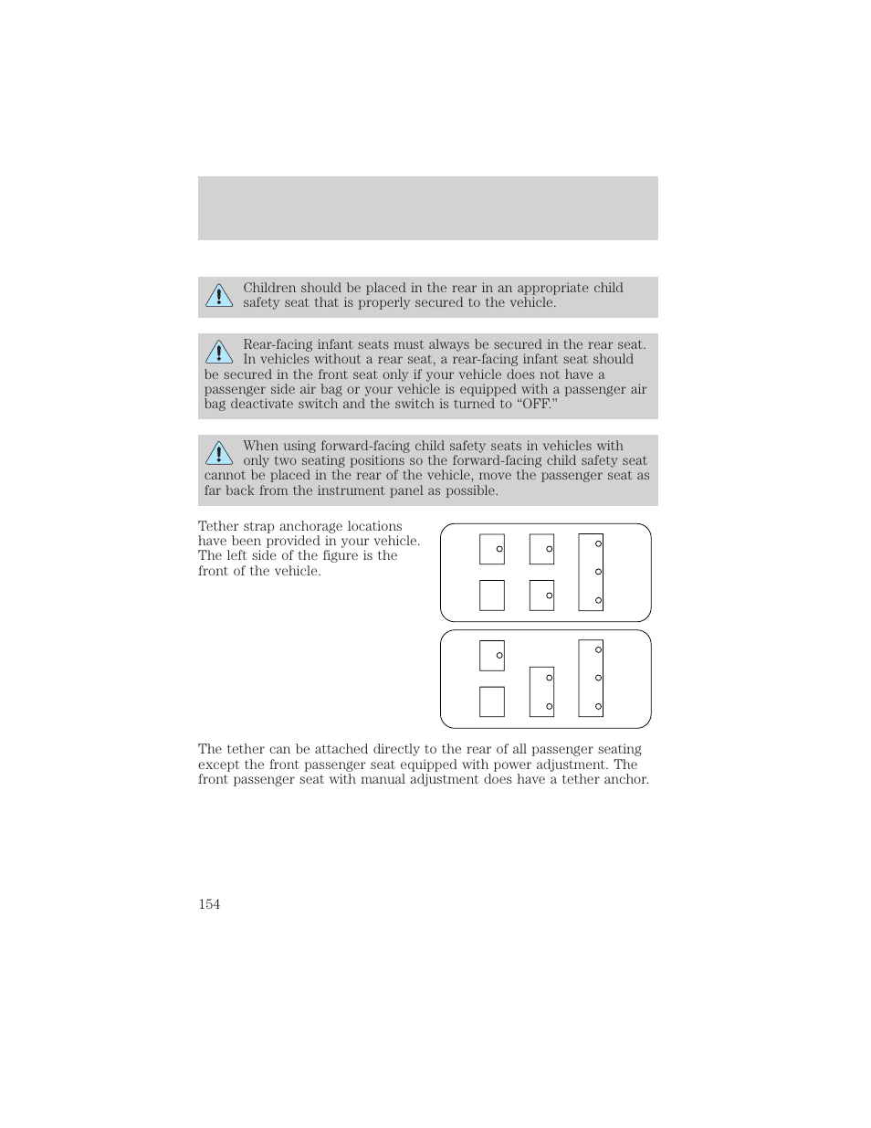 Seating and safety restraints | FORD 2000 Windstar User Manual | Page 154 / 280