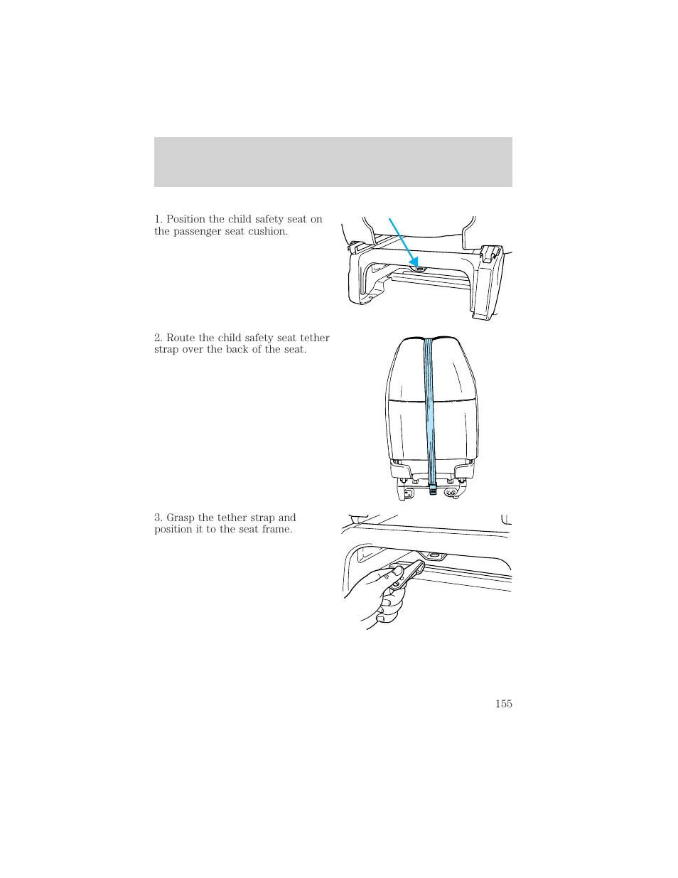 Seating and safety restraints | FORD 2000 Windstar User Manual | Page 155 / 280