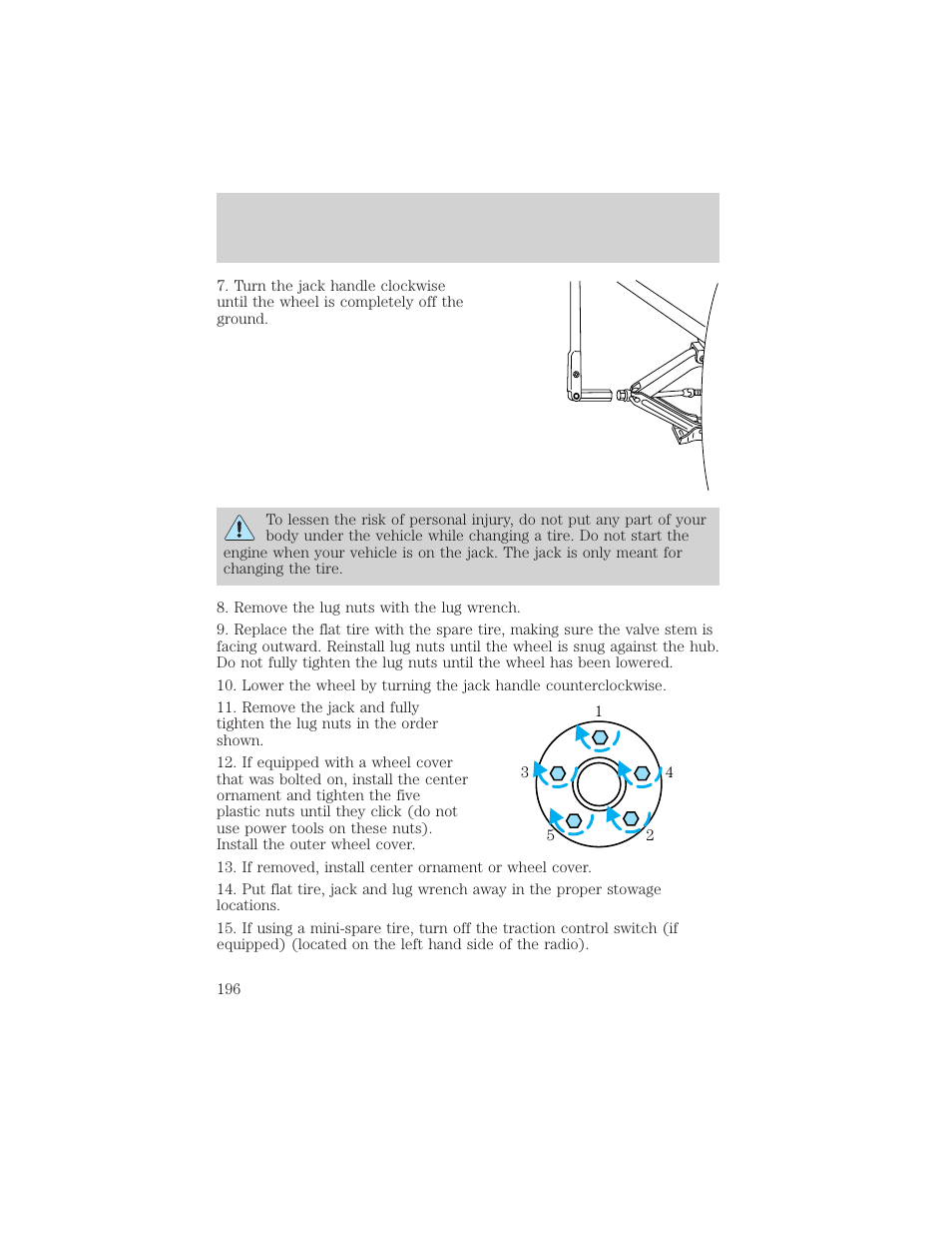 Roadside emergencies | FORD 2000 Windstar User Manual | Page 196 / 280