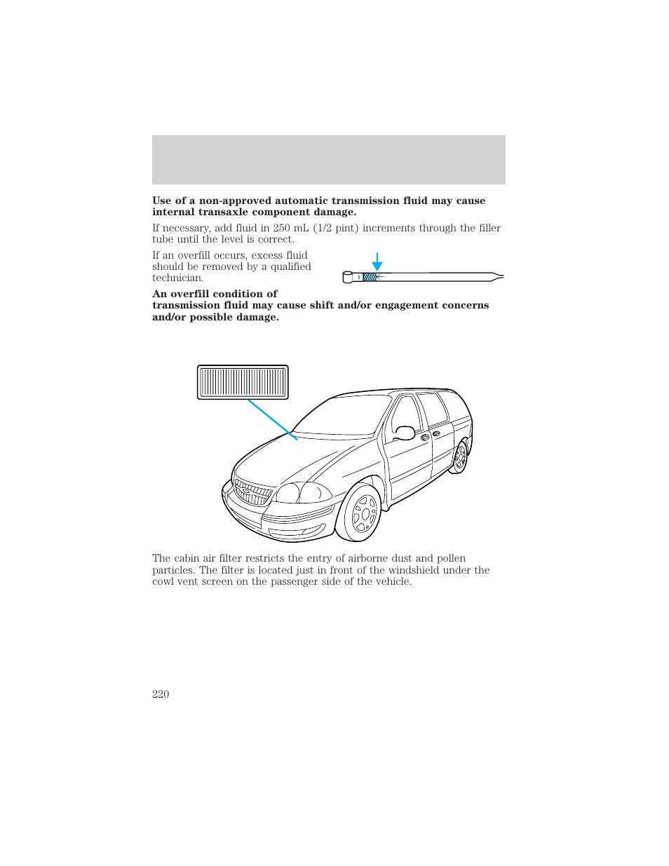 Maintenance and care | FORD 2000 Windstar User Manual | Page 220 / 280