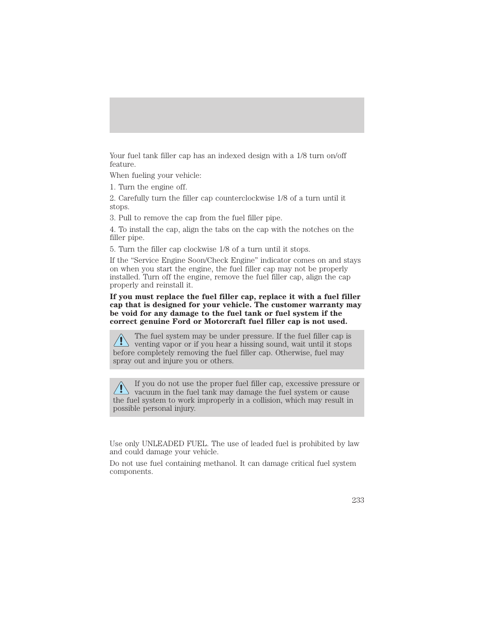 Maintenance and care | FORD 2000 Windstar User Manual | Page 233 / 280