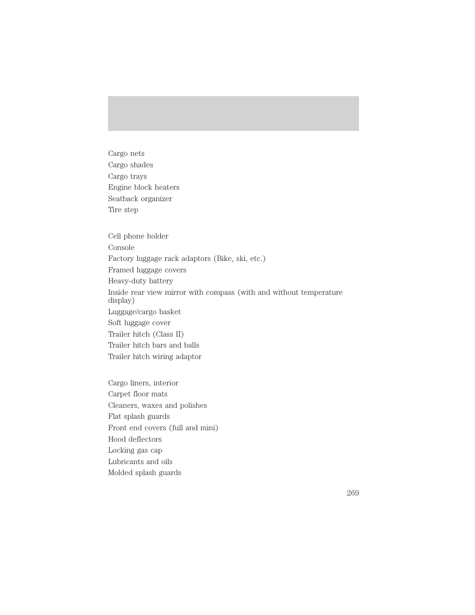 Customer assistance | FORD 2000 Windstar User Manual | Page 269 / 280