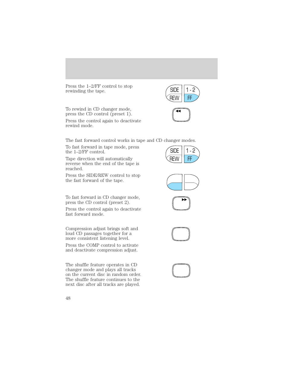 Controls and features | FORD 2000 Windstar User Manual | Page 48 / 280