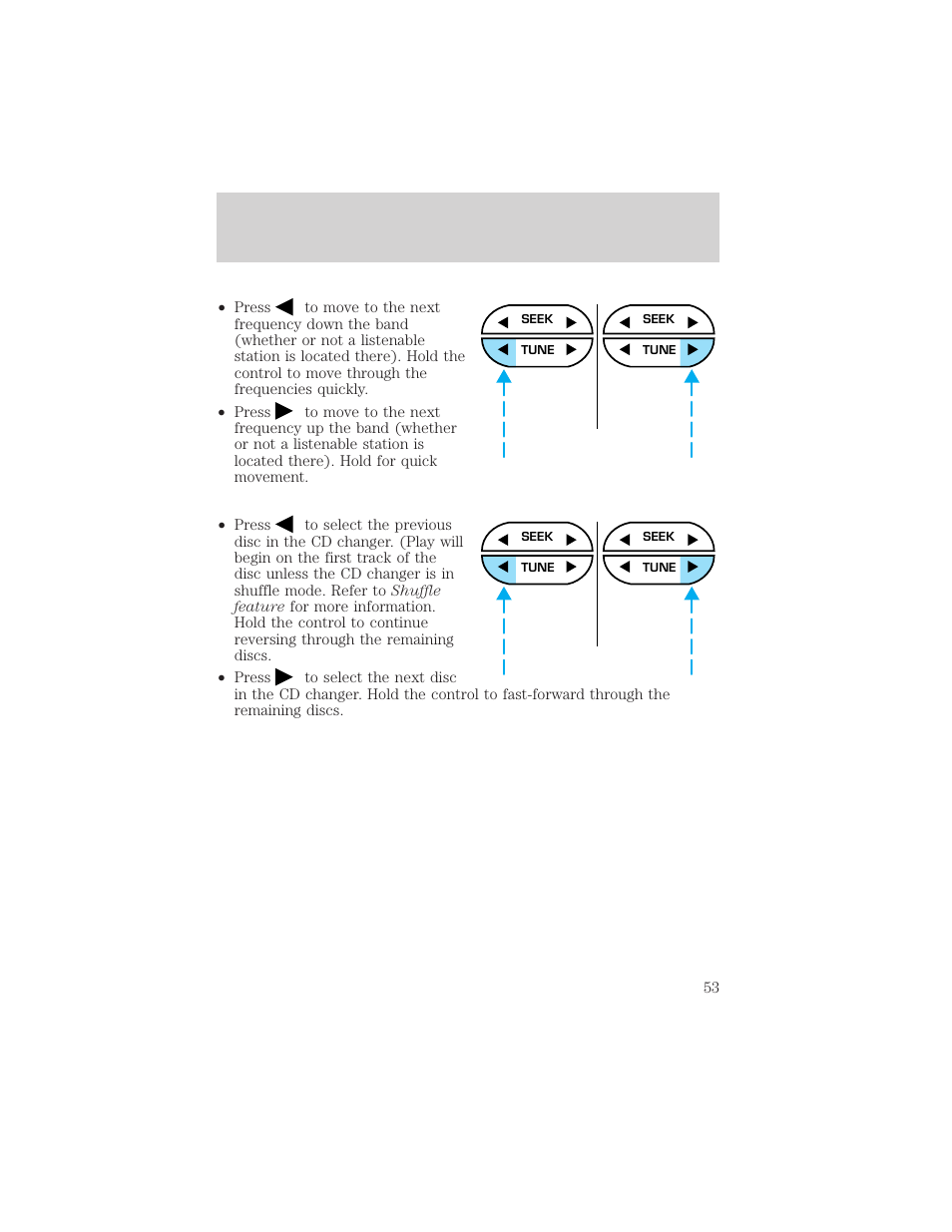 Controls and features | FORD 2000 Windstar User Manual | Page 53 / 280