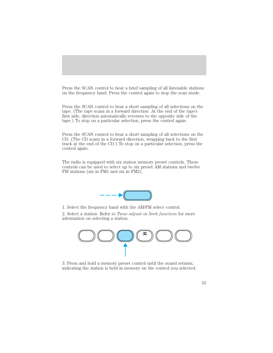 Controls and features | FORD 2000 Windstar User Manual | Page 55 / 280