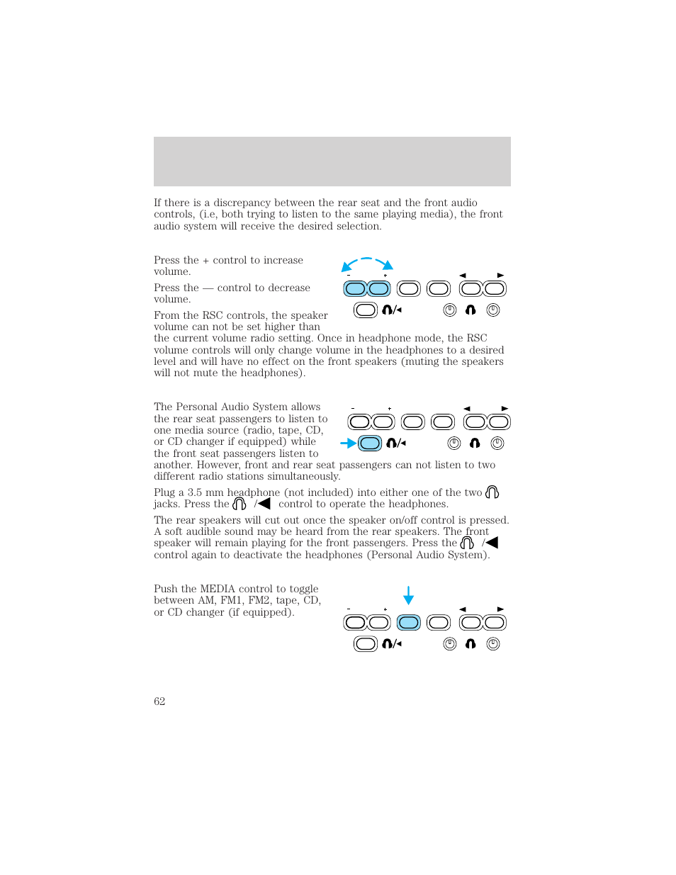 Controls and features | FORD 2000 Windstar User Manual | Page 62 / 280