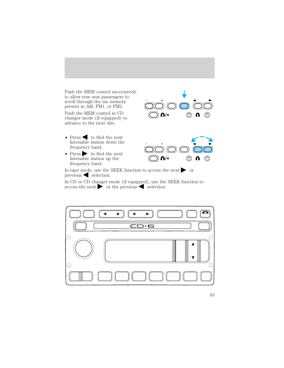 Controls and features | FORD 2000 Windstar User Manual | Page 63 / 280