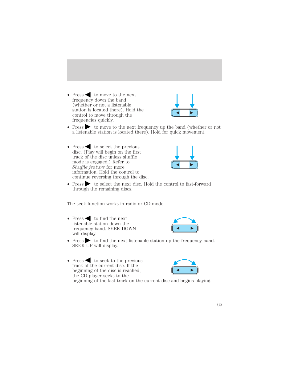 Controls and features | FORD 2000 Windstar User Manual | Page 65 / 280