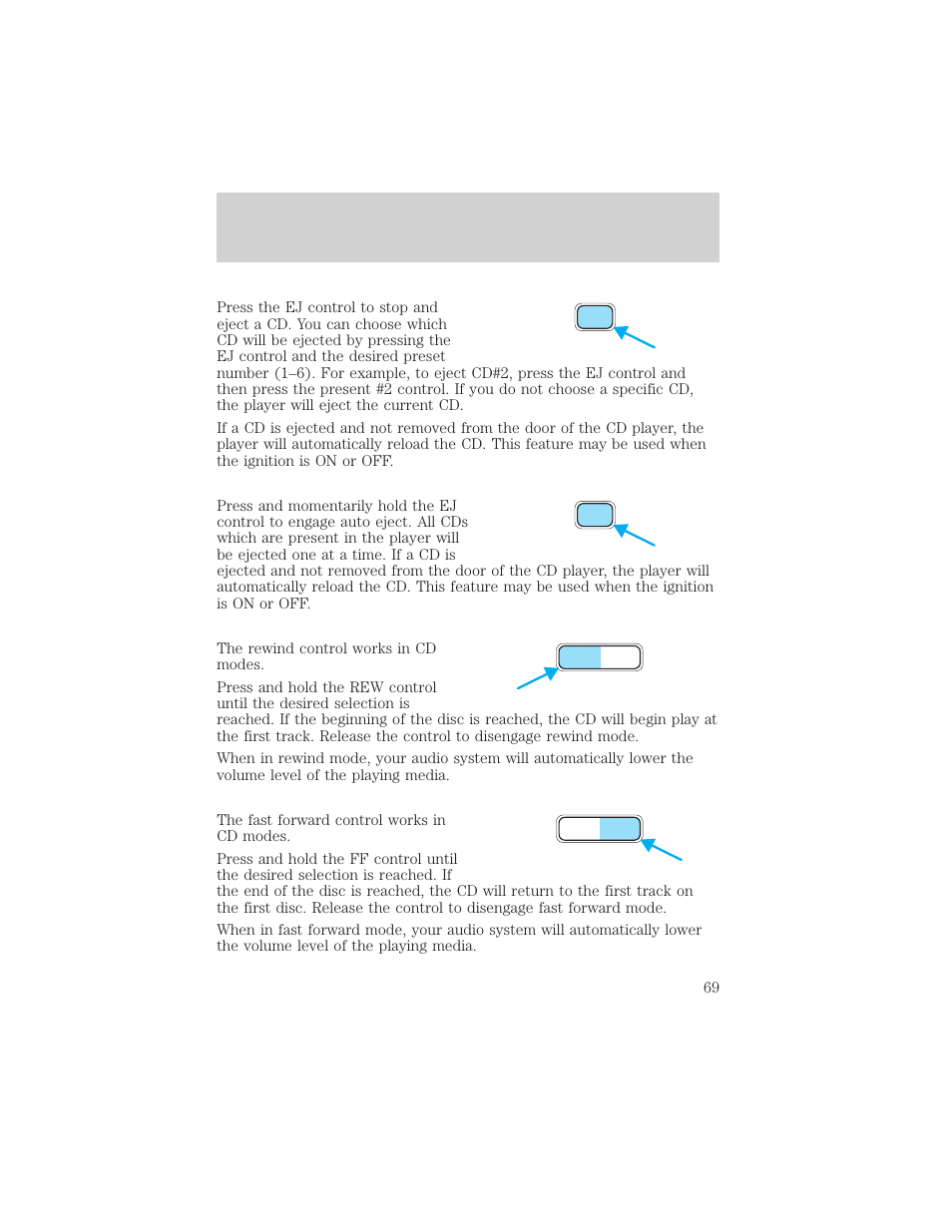 Controls and features | FORD 2000 Windstar User Manual | Page 69 / 280