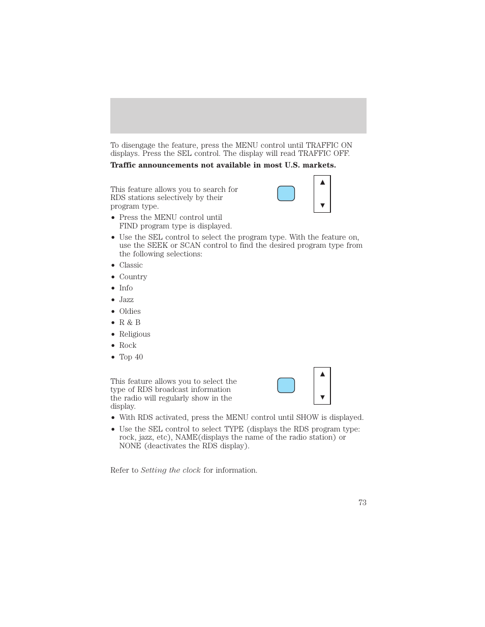 Controls and features | FORD 2000 Windstar User Manual | Page 73 / 280