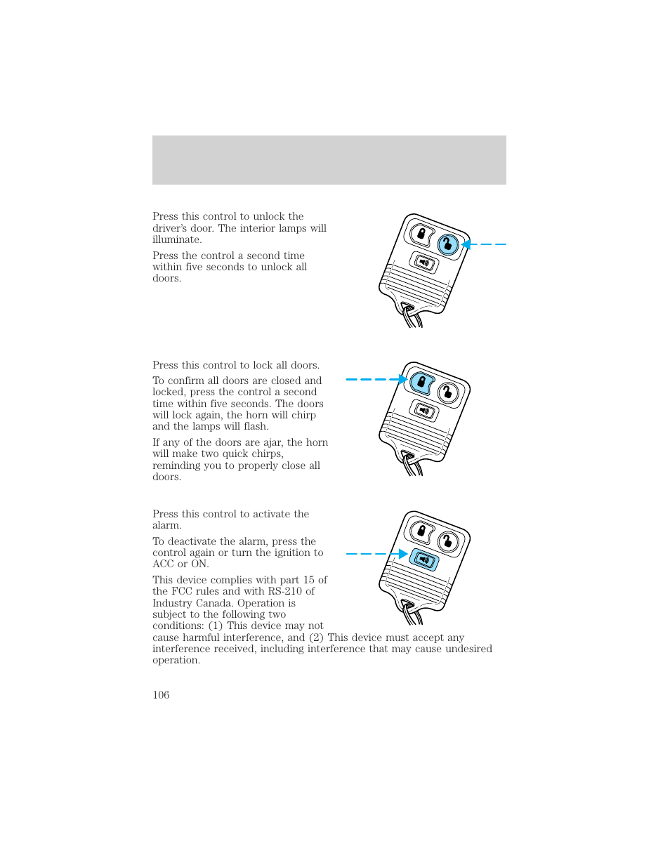 Controls and features | FORD 1999 Explorer User Manual | Page 106 / 264