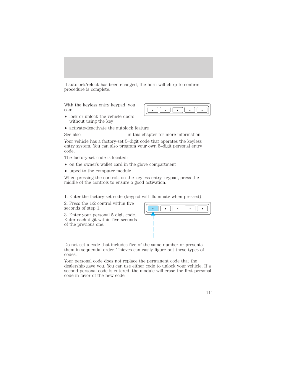 Controls and features | FORD 1999 Explorer User Manual | Page 111 / 264