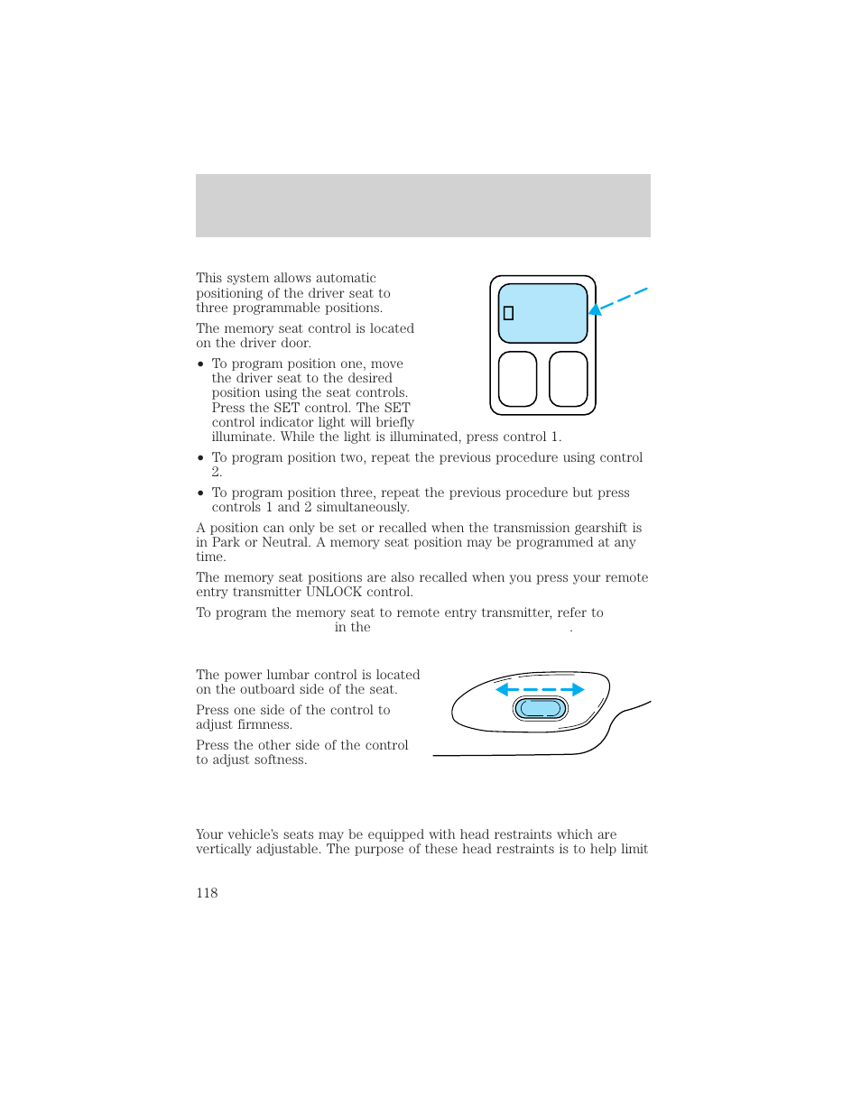 Seating and safety restraints | FORD 1999 Explorer User Manual | Page 118 / 264