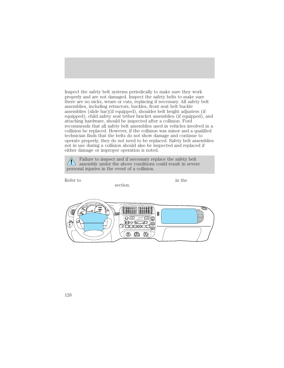 Seating and safety restraints, Rpm x 1000, Km/h | Hi lo off | FORD 1999 Explorer User Manual | Page 126 / 264