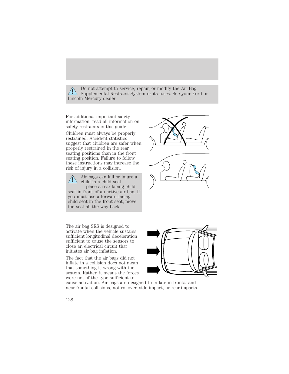 Seating and safety restraints | FORD 1999 Explorer User Manual | Page 128 / 264