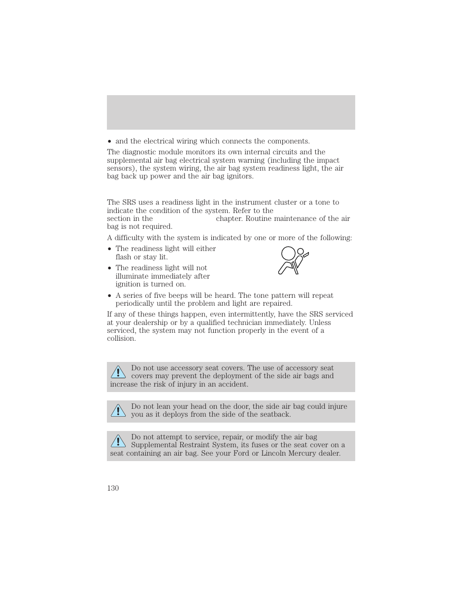 Seating and safety restraints | FORD 1999 Explorer User Manual | Page 130 / 264