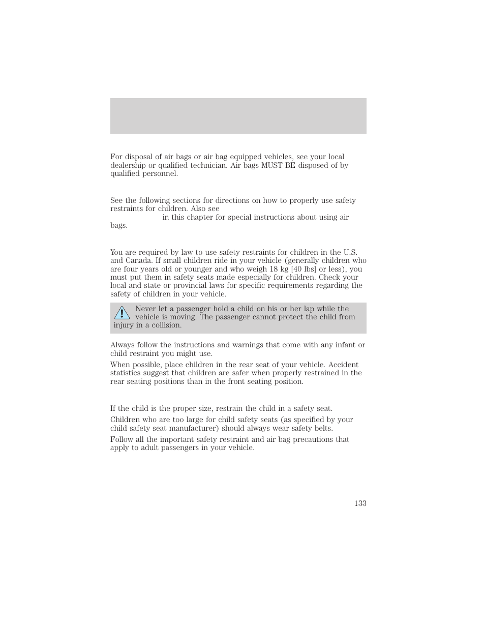 Seating and safety restraints | FORD 1999 Explorer User Manual | Page 133 / 264