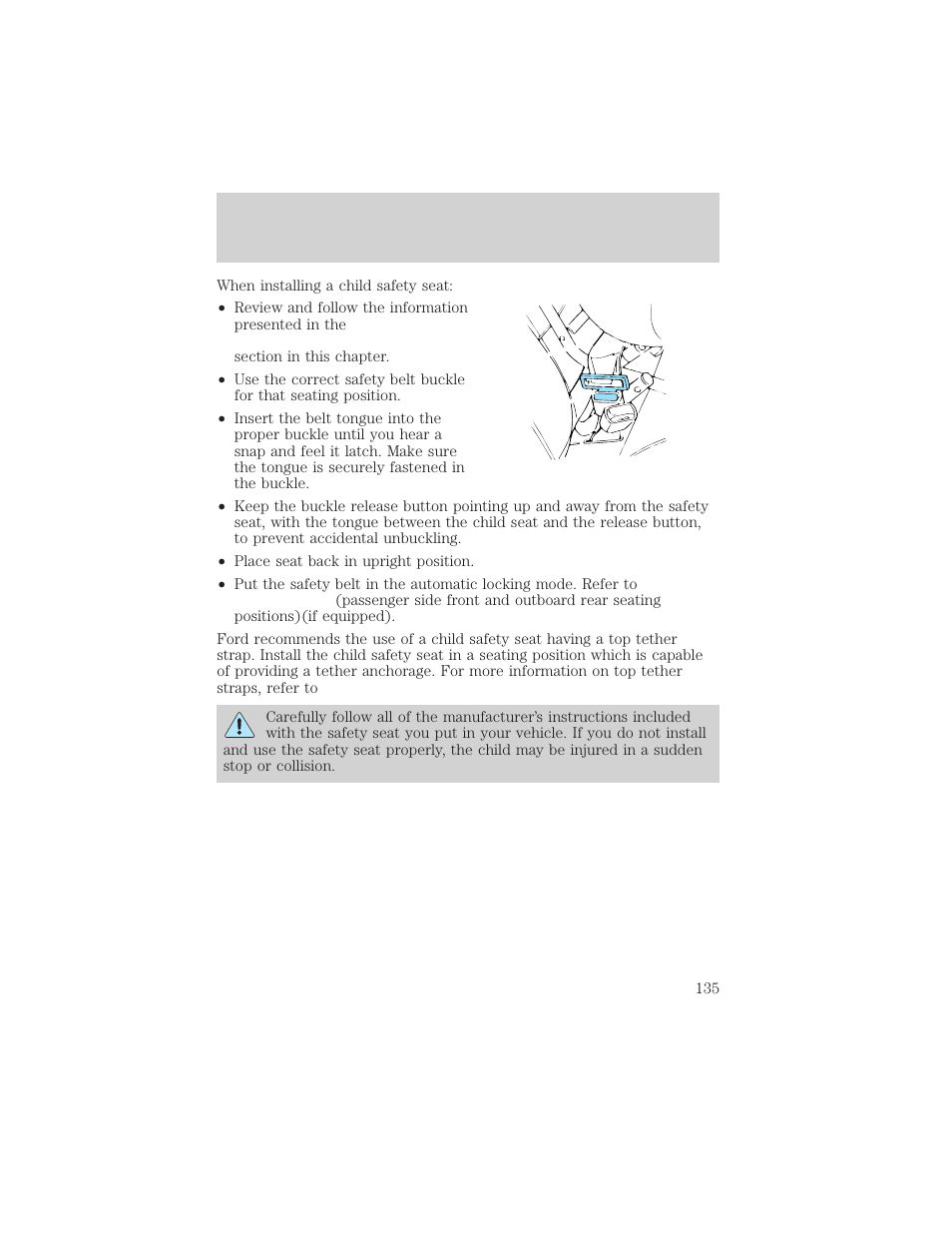 Seating and safety restraints | FORD 1999 Explorer User Manual | Page 135 / 264