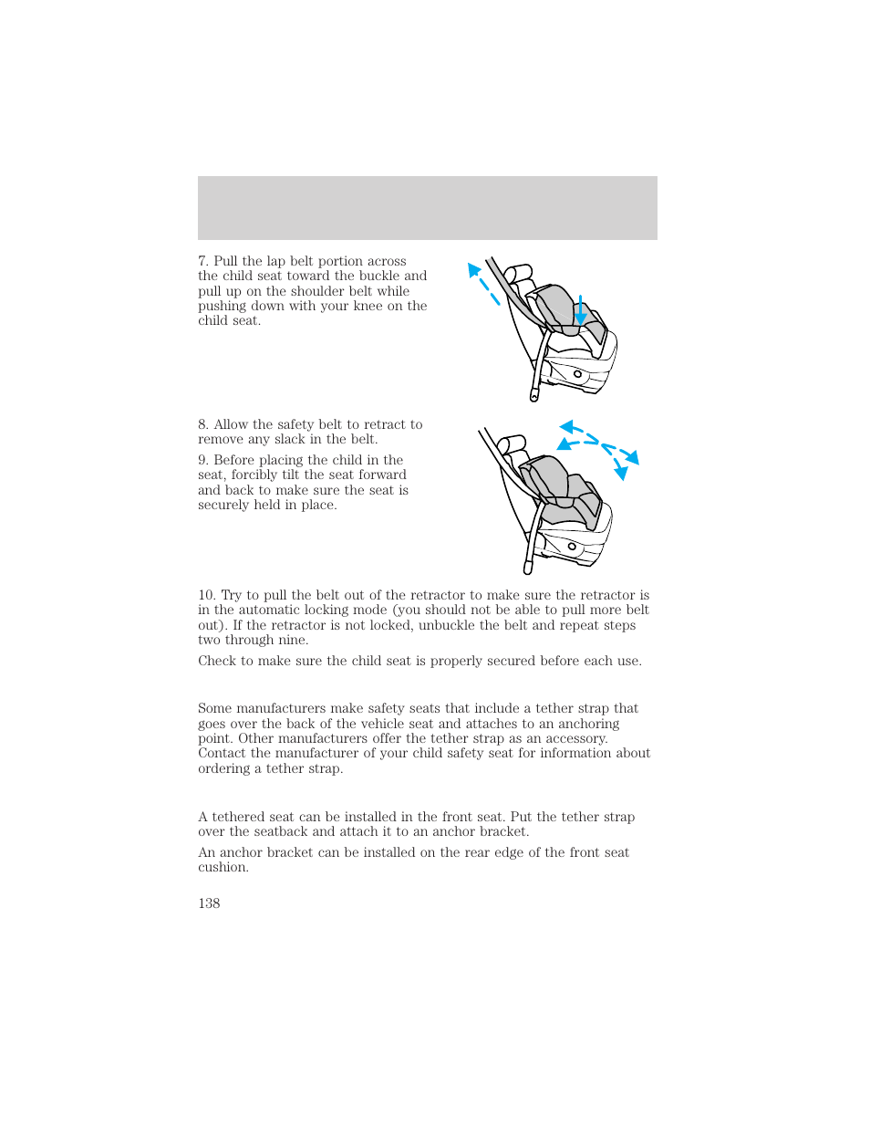 Seating and safety restraints | FORD 1999 Explorer User Manual | Page 138 / 264