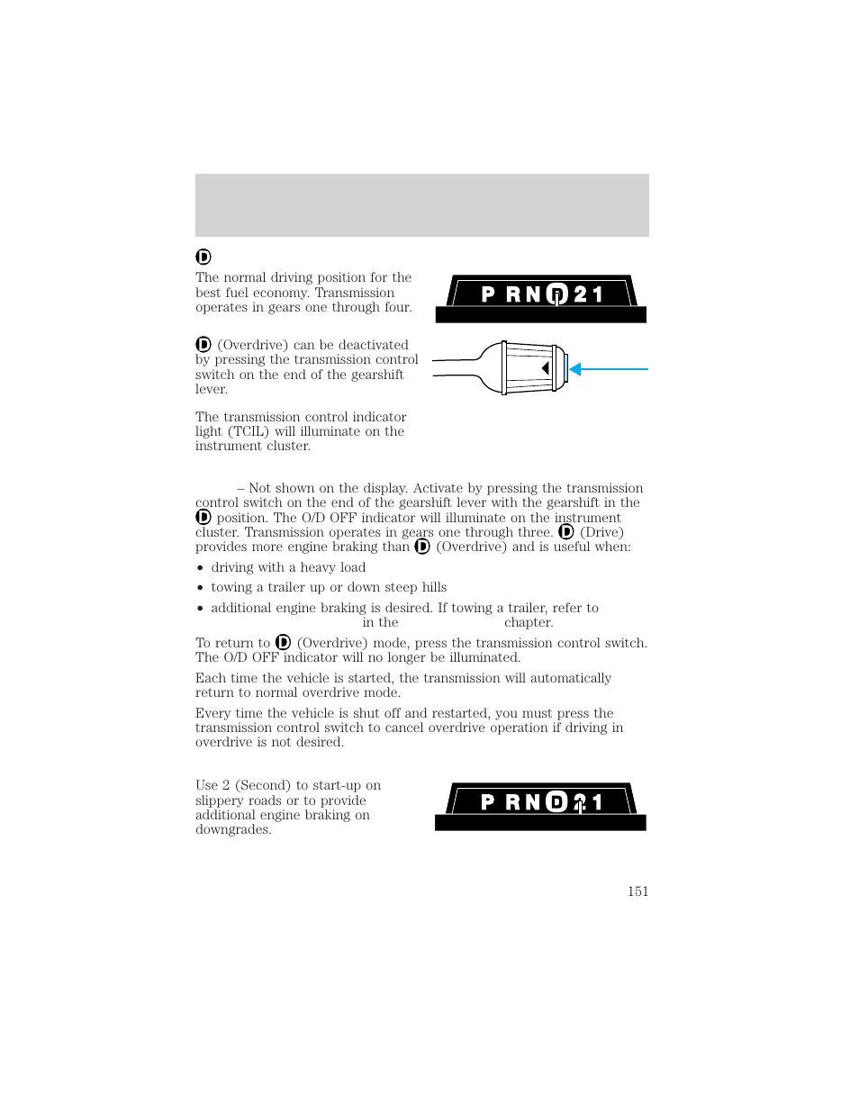 O/d off, Driving | FORD 1999 Explorer User Manual | Page 151 / 264