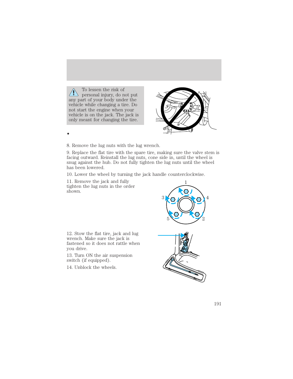 Roadside emergencies | FORD 1999 Explorer User Manual | Page 191 / 264