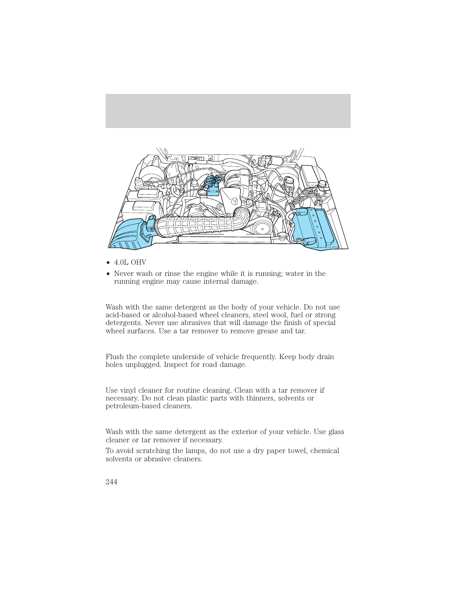 Maintenance and care | FORD 1999 Explorer User Manual | Page 244 / 264