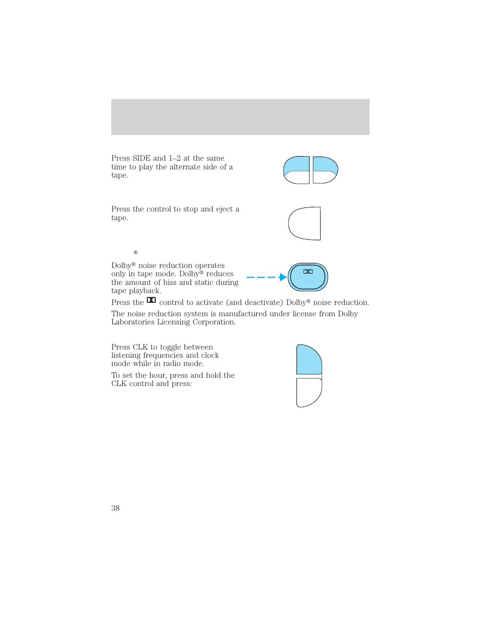 Controls and features | FORD 1999 Explorer User Manual | Page 38 / 264