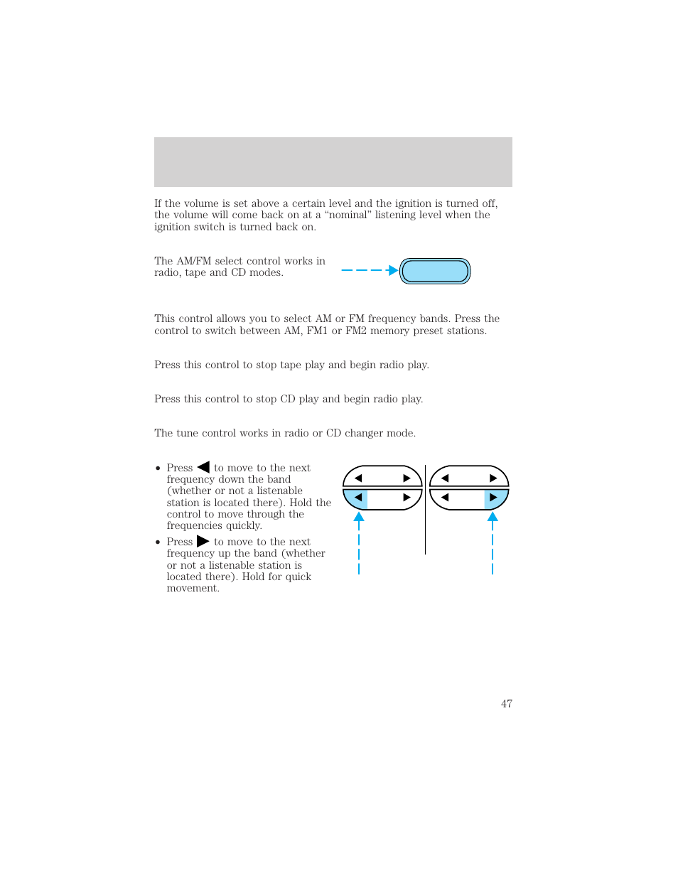 Controls and features | FORD 1999 Explorer User Manual | Page 47 / 264