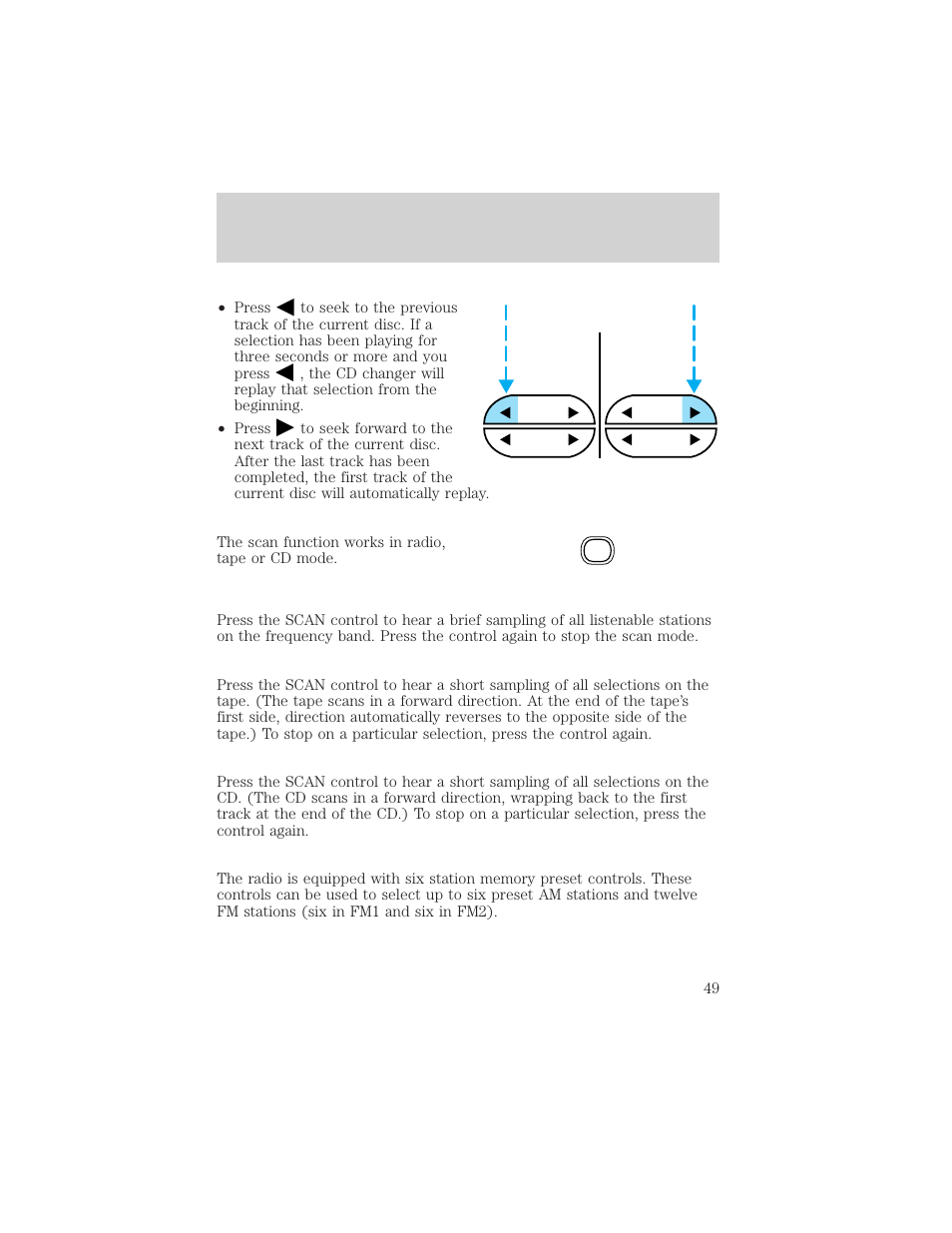 Controls and features | FORD 1999 Explorer User Manual | Page 49 / 264