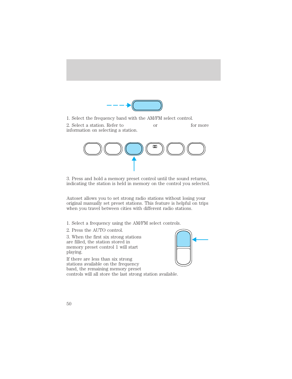 Auto clk controls and features | FORD 1999 Explorer User Manual | Page 50 / 264