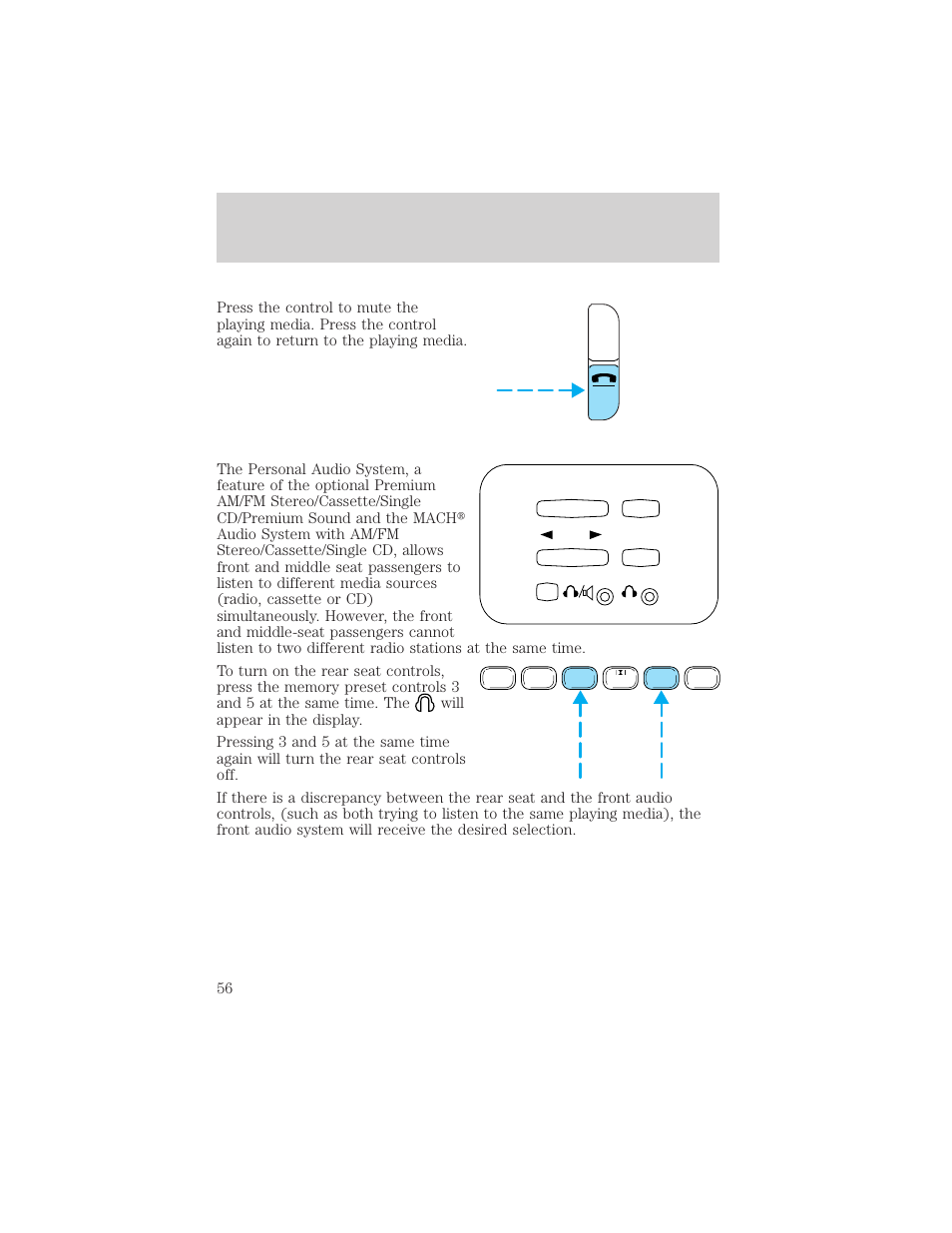 Controls and features | FORD 1999 Explorer User Manual | Page 56 / 264