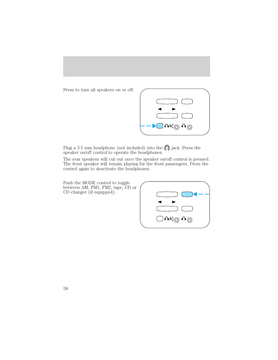 Controls and features | FORD 1999 Explorer User Manual | Page 58 / 264