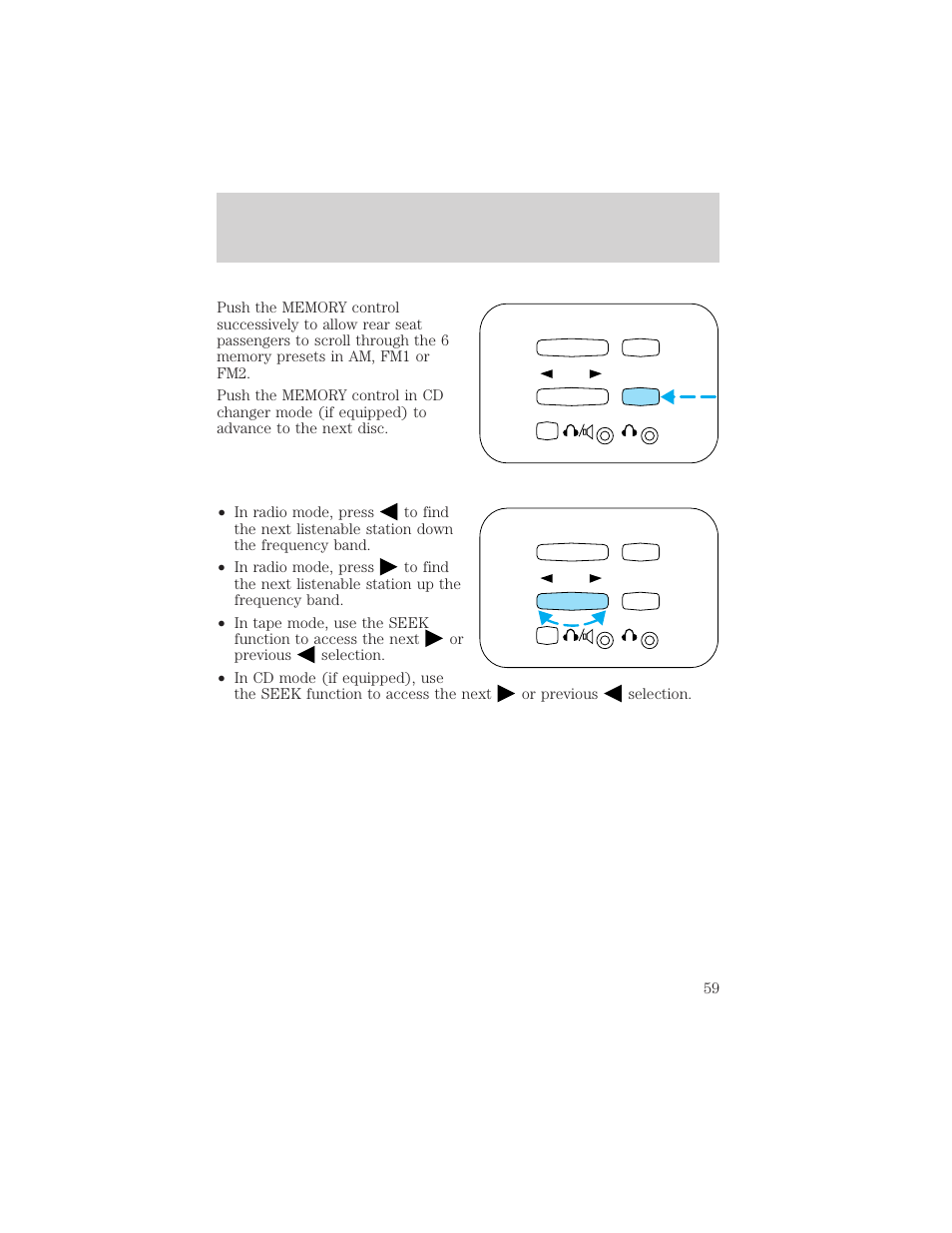 Controls and features | FORD 1999 Explorer User Manual | Page 59 / 264