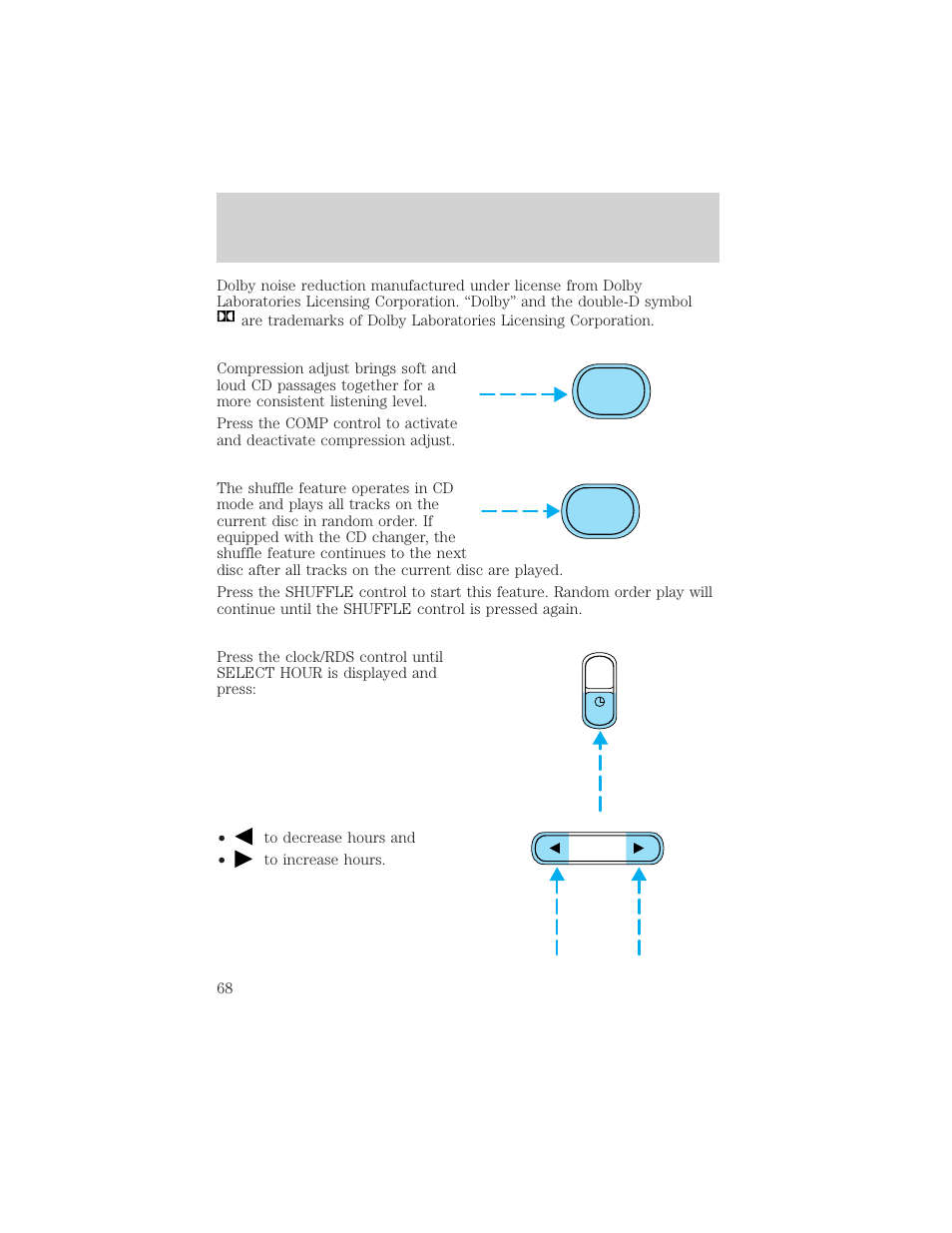 Controls and features | FORD 1999 Explorer User Manual | Page 68 / 264