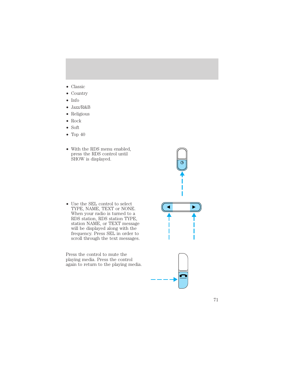 Controls and features | FORD 1999 Explorer User Manual | Page 71 / 264