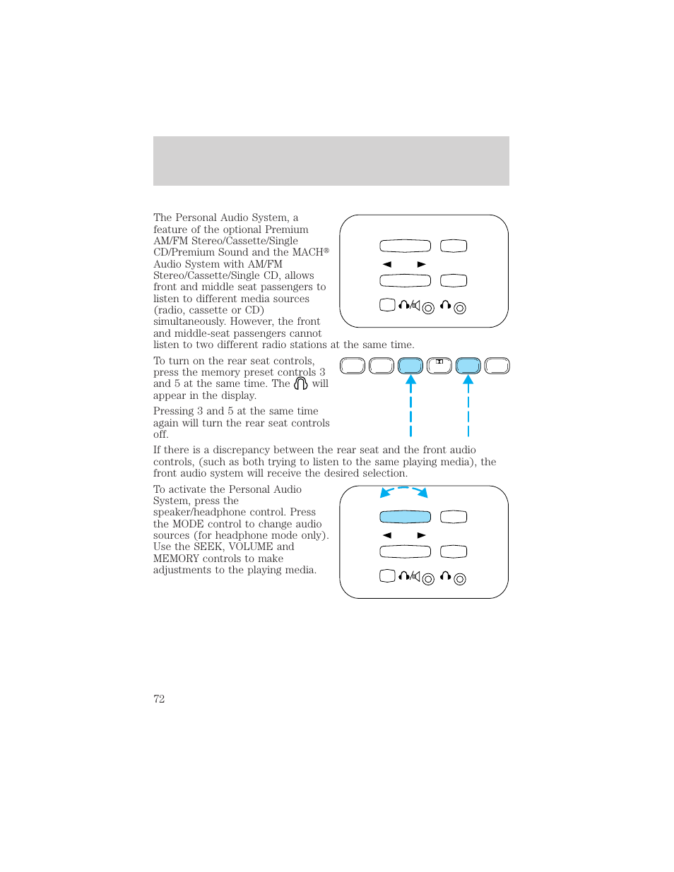 Controls and features | FORD 1999 Explorer User Manual | Page 72 / 264