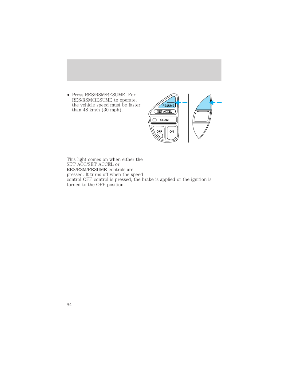 Speed cont, Controls and features | FORD 1999 Explorer User Manual | Page 84 / 264