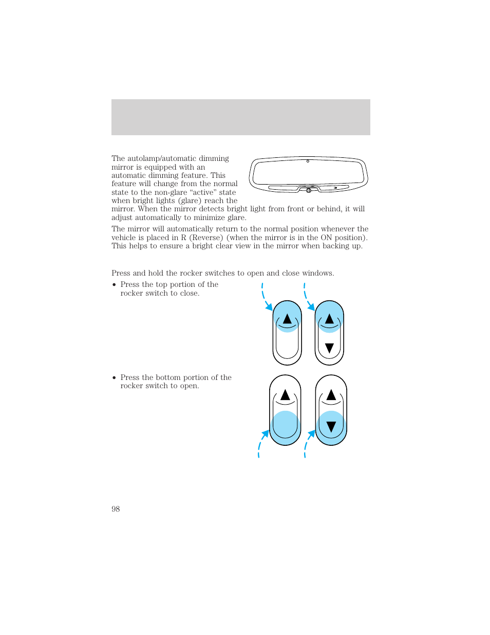 Controls and features | FORD 1999 Explorer User Manual | Page 98 / 264