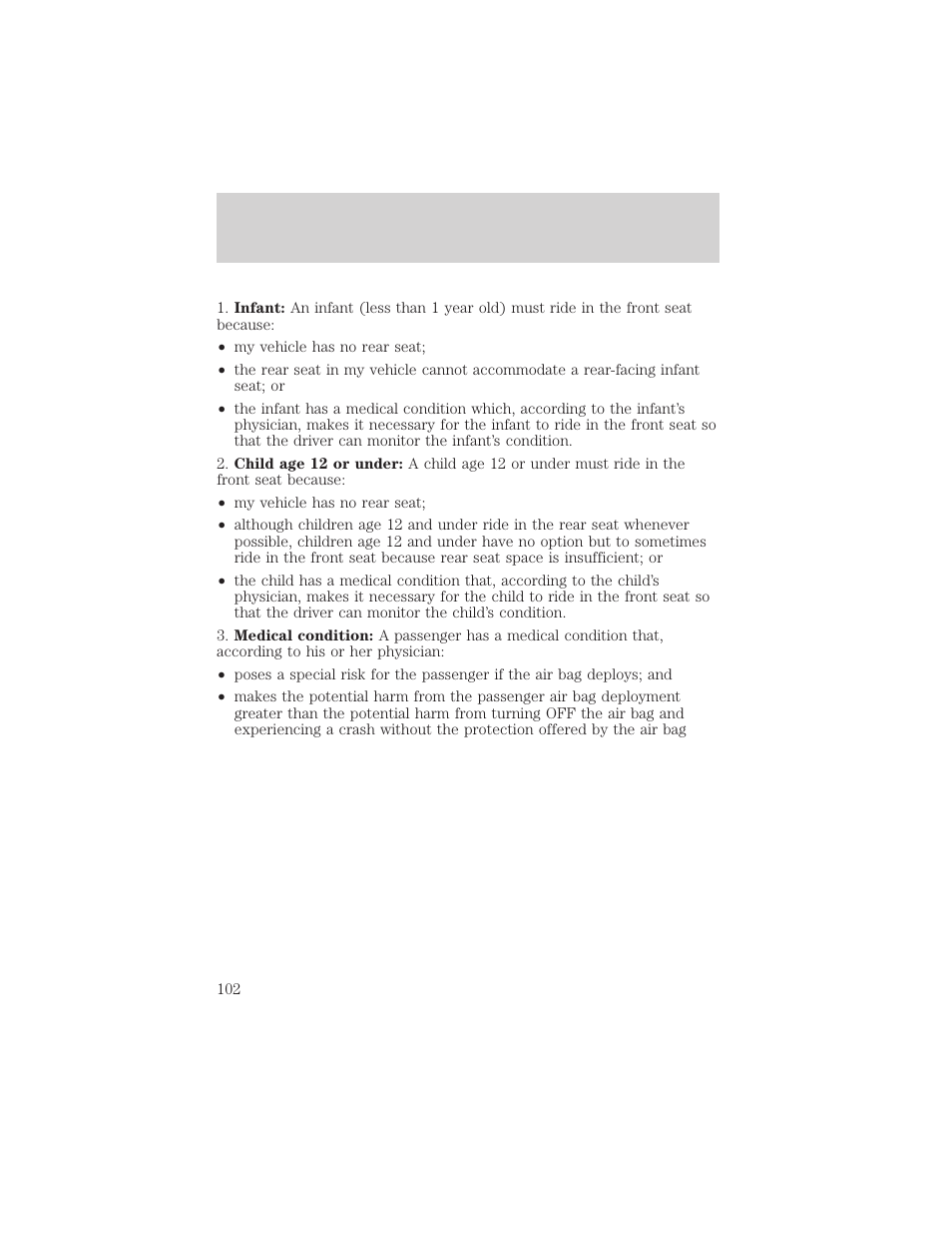 Seating and safety restraints | FORD 1999 F-550 v.1 User Manual | Page 102 / 240