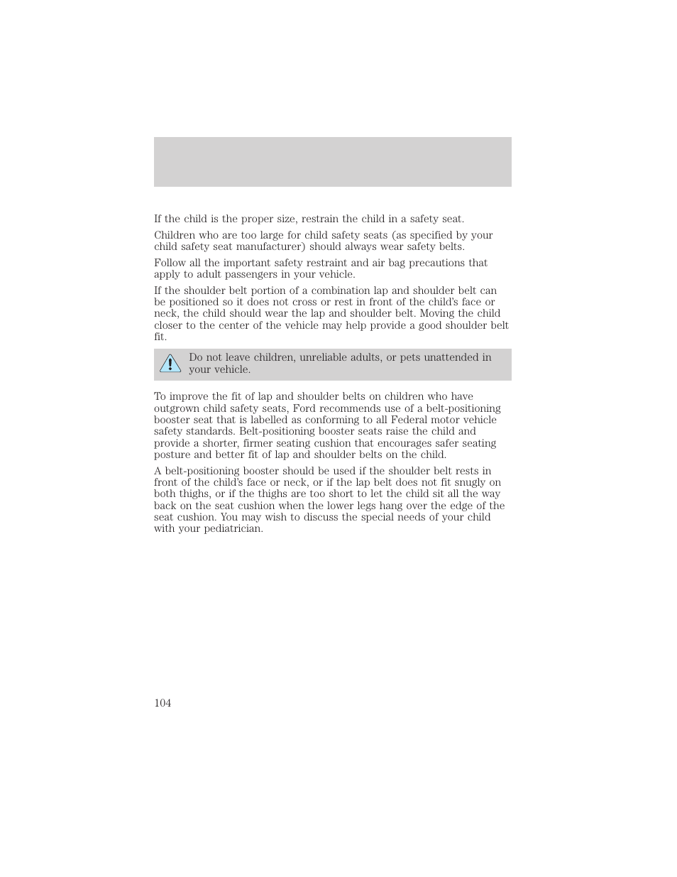 Seating and safety restraints | FORD 1999 F-550 v.1 User Manual | Page 104 / 240